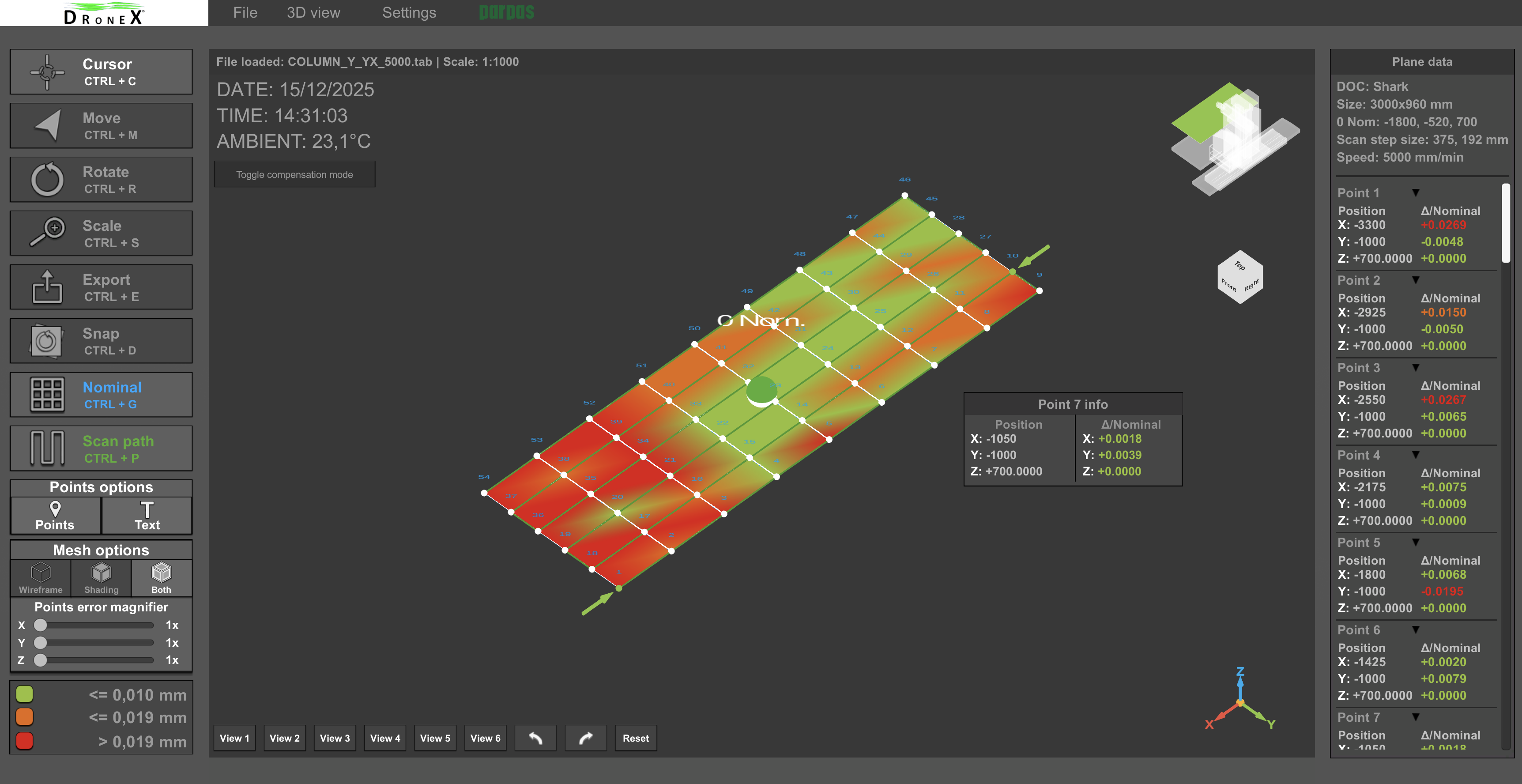 Visualizzatore 3D DroneX® — Rendering metrologia